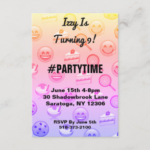Soirée Emoji Soignée pour les invitations à la fêt
