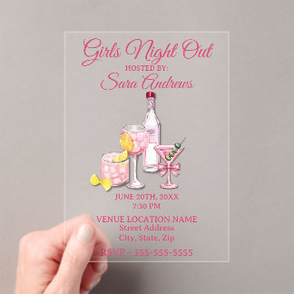 Soirée entre filles Cocktail Party Invitation en A