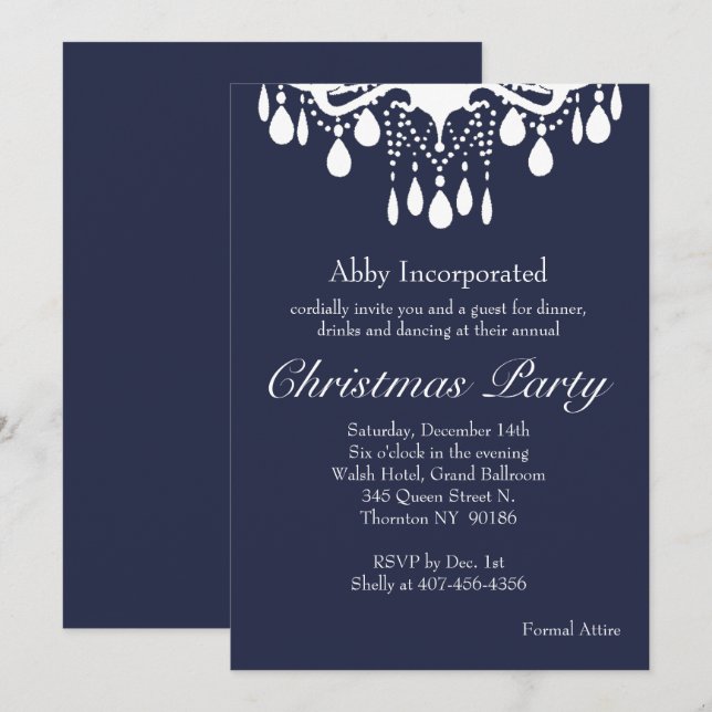 Soirée Grand Ballroom Fête de Noël Invitation (Devant / Derrière)