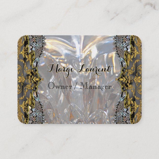 Soirée Luxury Gold Professional Round Business Card (Front)