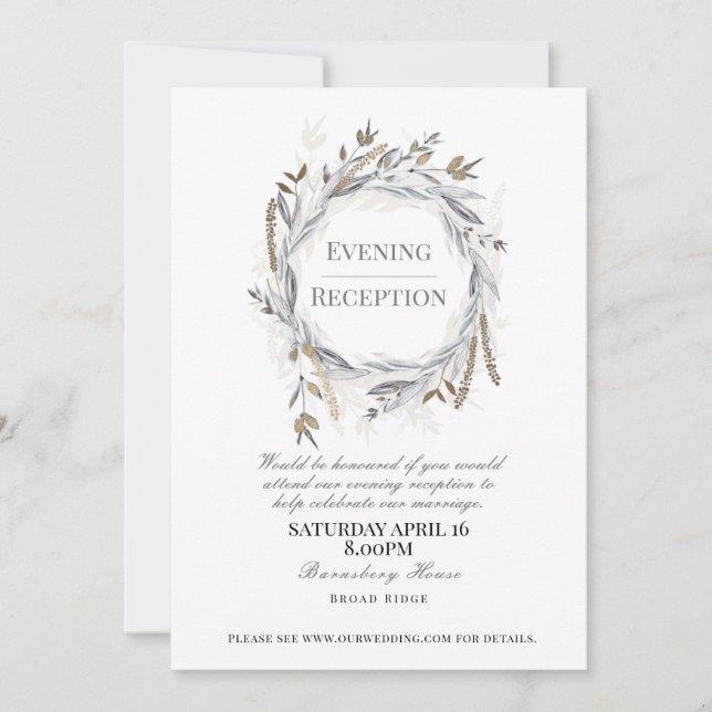 Soirée Réception invitation pour mariage, Dusky (Devant)