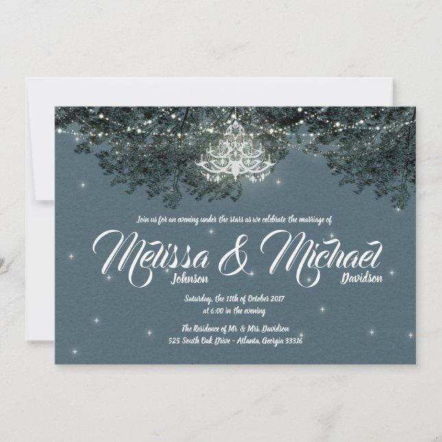 Soirée sous les étoiles Faire-part de mariage (Devant)
