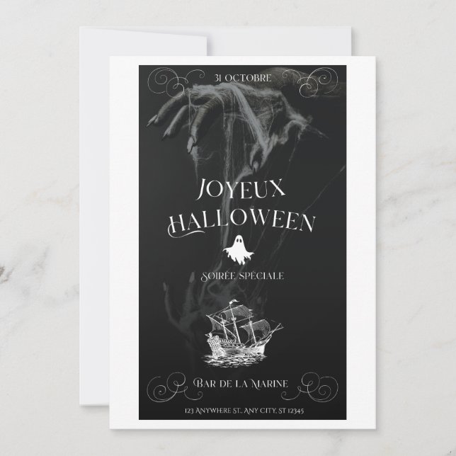 🎃 Soirée Spéciale Halloween au Bar de la Marine  Invitation (Front)