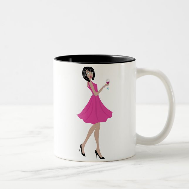 Soiree sur la tasse blanche et noire de Martha's (Droit)