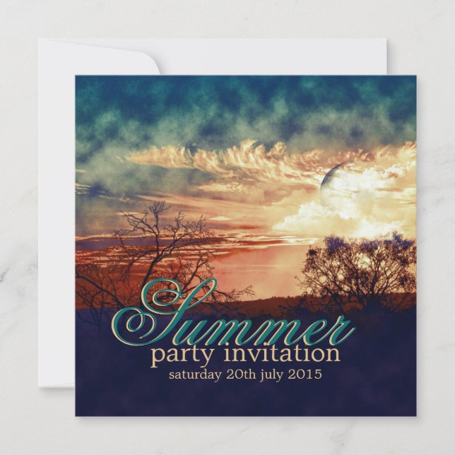 Soirées d'été Invitation à une soirée rustique en  (Devant)