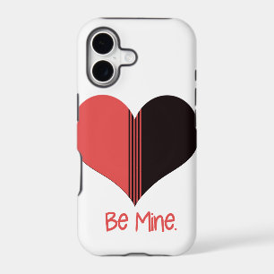 Sois Mienne Saint-Valentin Cœur Rouge Noir Rayure