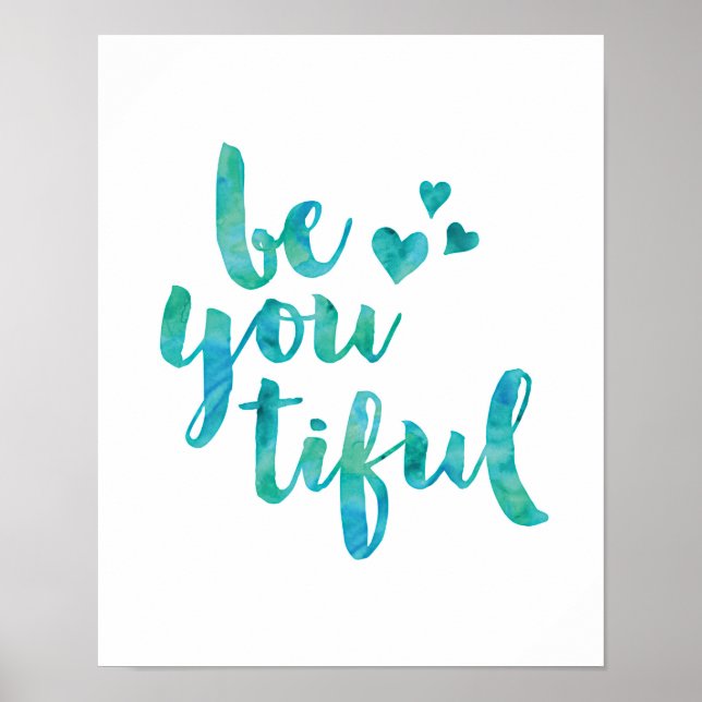 Sois-tu tiède couleur turquoise imprimé poster (Devant)