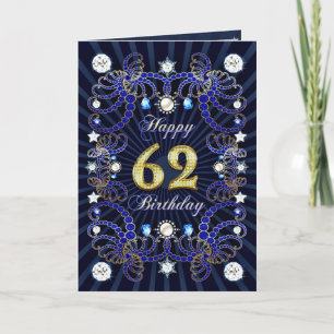 soixante-deuxième carte d'anniversaire avec les