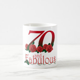 soixante-dixième anniversaire 70 et tasse florale