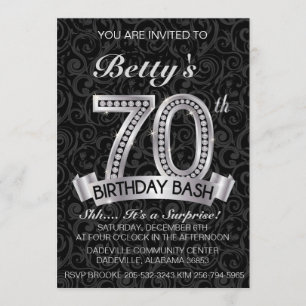 Soixante-dixième invitation d'anniversaire de