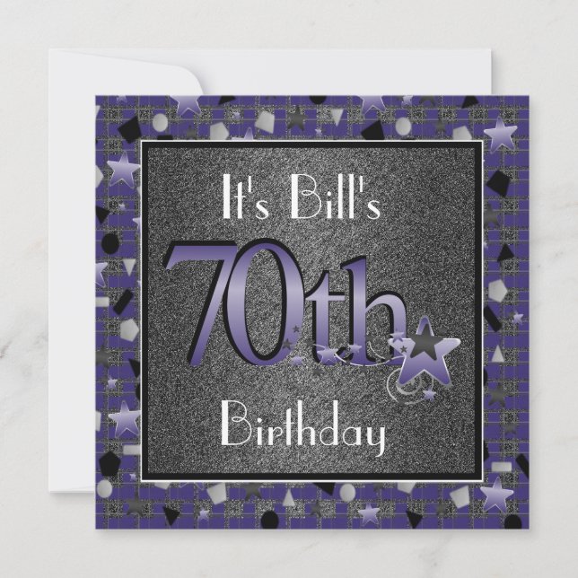 Soixante-dixième invitation heureuse de fête (Devant)