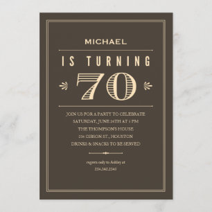 soixante-dixième Invitations d'anniversaire pour