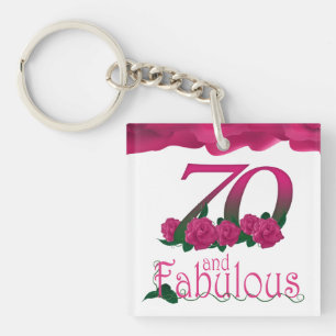 soixante-dixième Porte - clé floral de rose rose