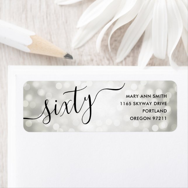 Soixante Parties scintillant d'argent illuminent 6 (En situation)