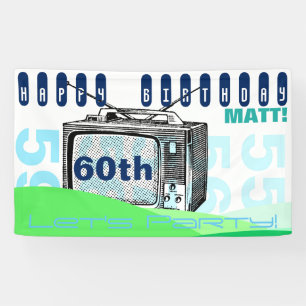 Soixantième bannière vintage d'anniversaire de