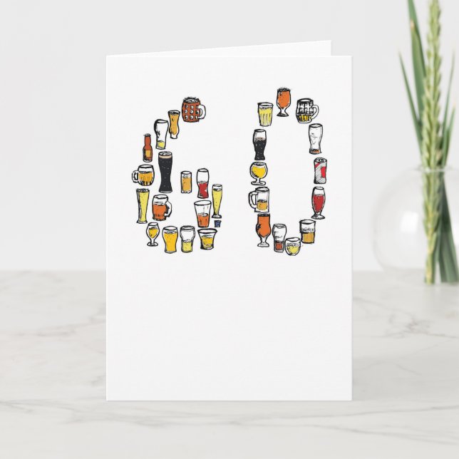 soixantième carte d'anniversaire, carte de bière (Devant)