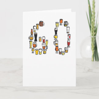 soixantième carte d'anniversaire, carte de bière