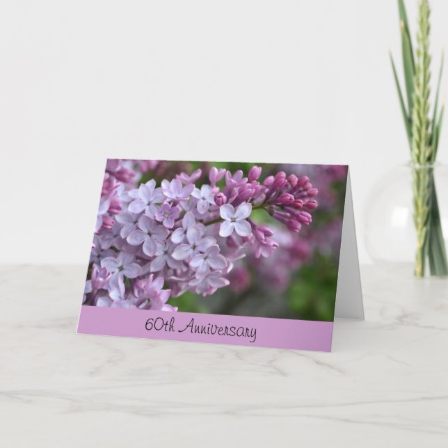 soixantième Carte de voeux d'anniversaire avec la (Devant)