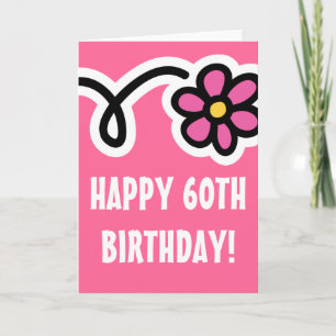 Soixantième carte de voeux heureuse d'anniversaire