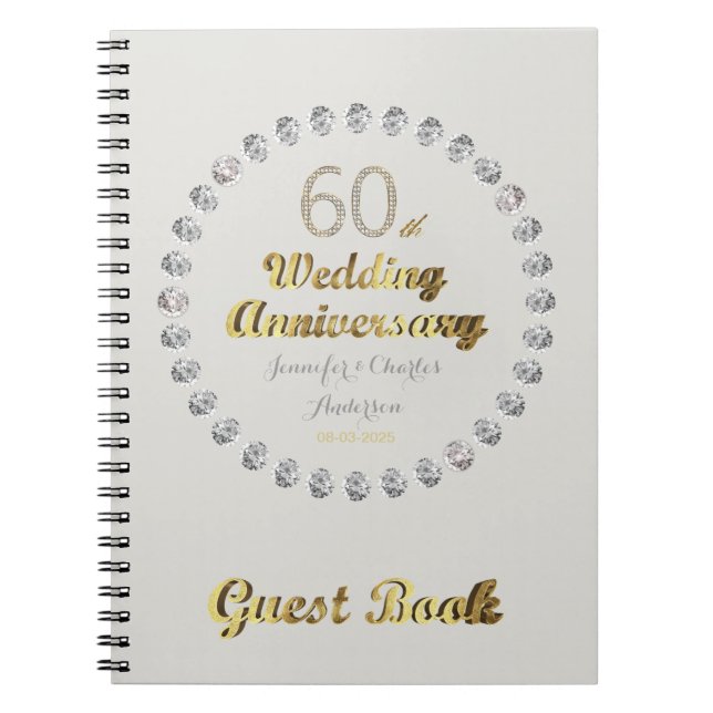soixantième Diamants d'or de livre d'invité (Devant)
