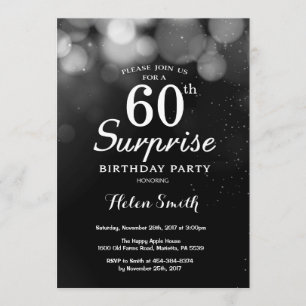 Soixantième invitation d'anniversaire de surprise