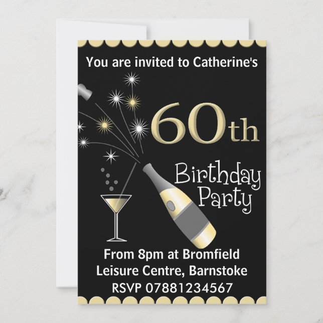 soixantième Invitation de fête d'anniversaire (Devant)