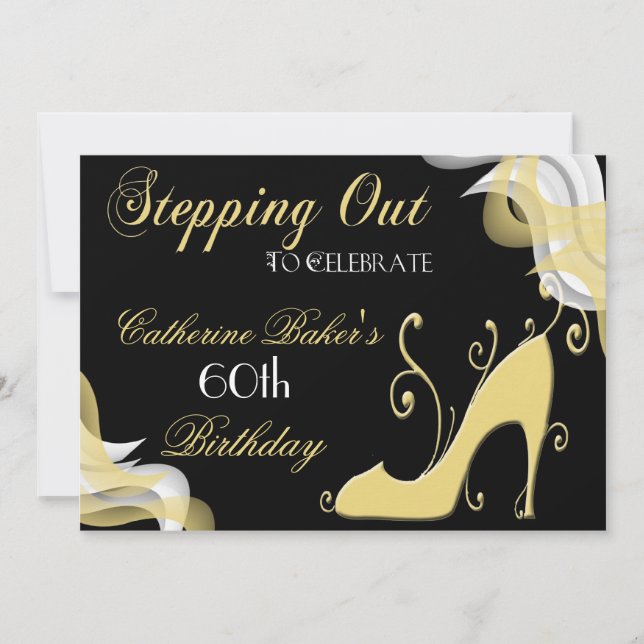 Soixantième invitation de fête d'anniversaire de (Devant)