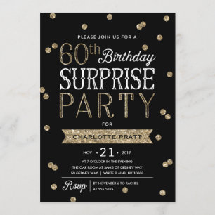 soixantième Invitation de fête de confettis de