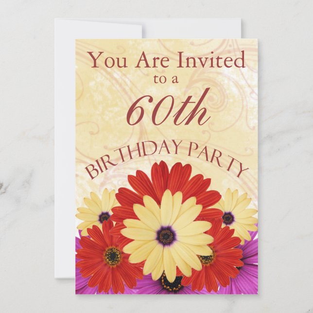 soixantième Invitation personnalisée de fête (Devant)