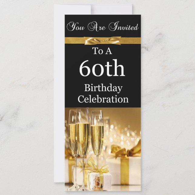 soixantième Invitation personnalisée de fête (Devant)