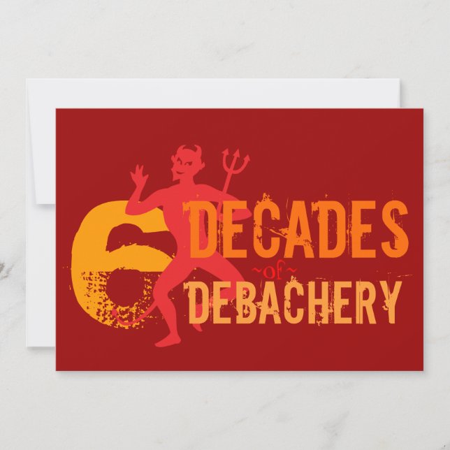 soixantième Invitations d'anniversaire - enfer (Devant)