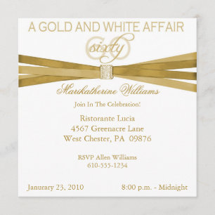 Soixantième invitations d'or et de fête