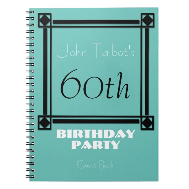 Soixantième livre d'invité de fête d'anniversaire (Devant)