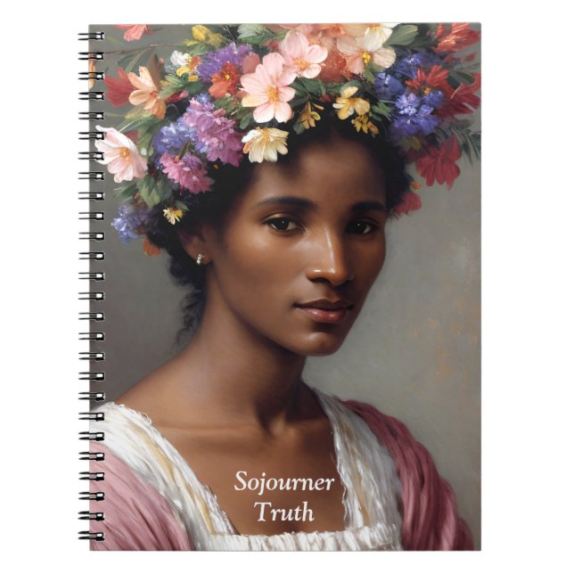 Sojourner Truth Portrait With Floral Crown Notebook (Front)
