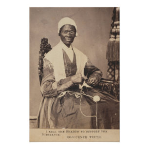 Sojourner Truth Sepia Photo With Shadow Caption Poster