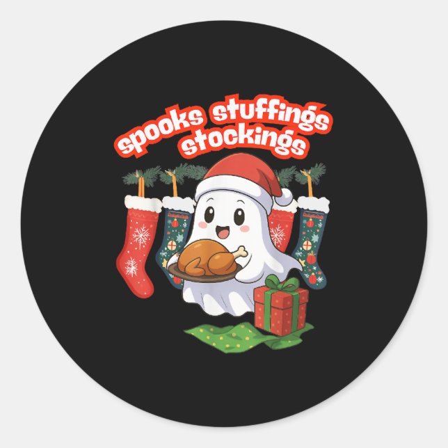 Soks, Stuffings, &amp; Stockings, Soky Ghost Chris Classic Round Sticker (Front)