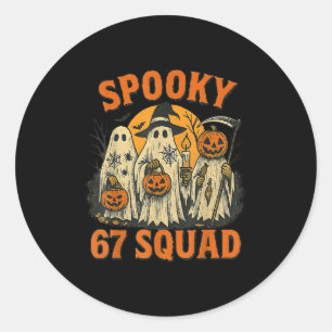 Soky 67 Squad Funny Halloween Ghost 6 7 Six Seven  Classic Round Sticker