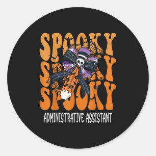 Soky Administrative Istant Halloween School  Classic Round Sticker