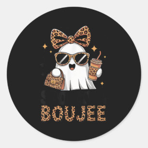 Soky &amp; Boujee Ghost Coquette Leopard Boo Jee H Classic Round Sticker