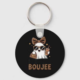 Soky &amp; Boujee Ghost Coquette Leopard Boo Jee H Keychain