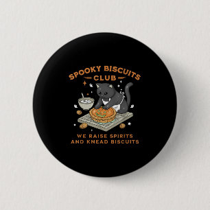 Soky Biscuits Club Black Cat Pumpkin Halloween Bak 2 Inch Round Button