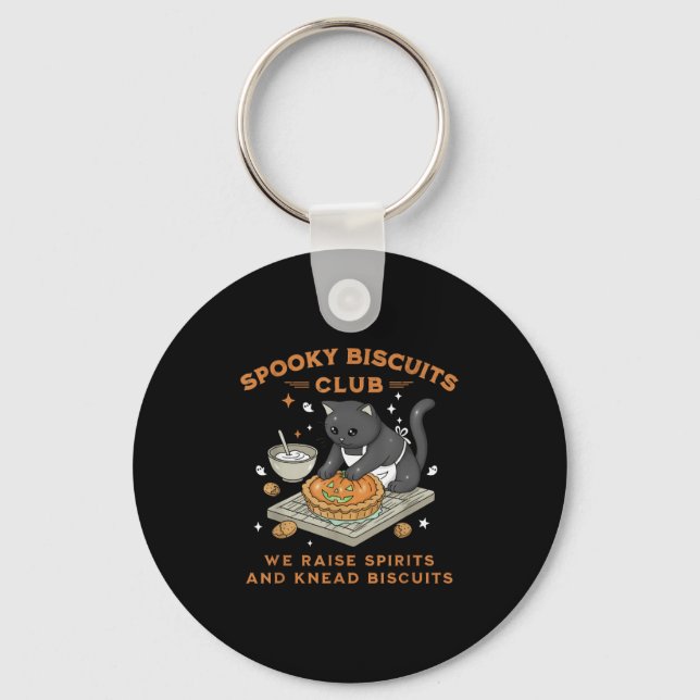 Soky Biscuits Club Black Cat Pumpkin Halloween Bak Keychain (Front)