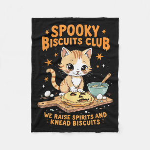 Soky Biscuits Club Cat Funny Halloween Baking  Fleece Blanket