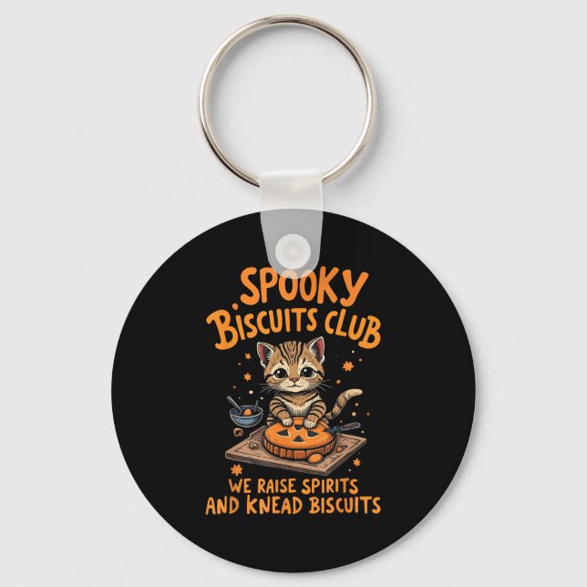 Soky Biscuits Club Cat Funny Halloween Baking  Keychain (Front)