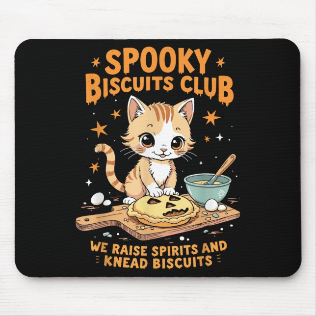 Soky Biscuits Club Cat Funny Halloween Baking  Mouse Pad (Front)