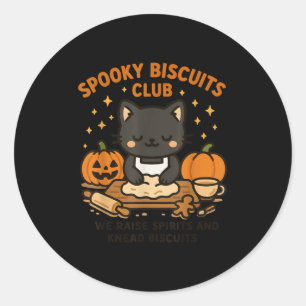Soky Biscuits Club Cat Funny Halloween Baking Tee Classic Round Sticker
