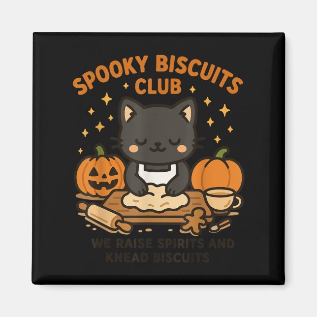 Soky Biscuits Club Cat Funny Halloween Baking Tee  Magnet (Front)