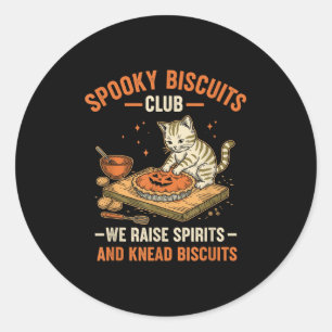 Soky Biscuits Club Funny Halloween Cat Baking Classic Round Sticker