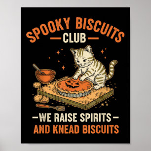 Soky Biscuits Club Funny Halloween Cat Baking  Poster
