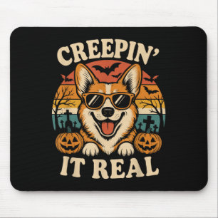 Soky Cute Creen' It Real Funny Dog Halloween Graph Mouse Pad
